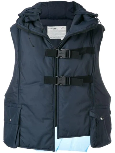 A-COLD-WALL* HOODED PADDED VEST - 蓝色