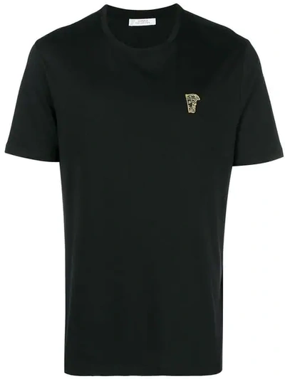 Shop Versace Chest Logo T-shirt In Black