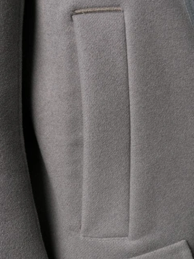 Shop Rick Owens Hooded Slab Coat In Grey
