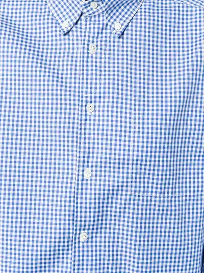 Shop Bagutta Button Down Check Shirt In Blue