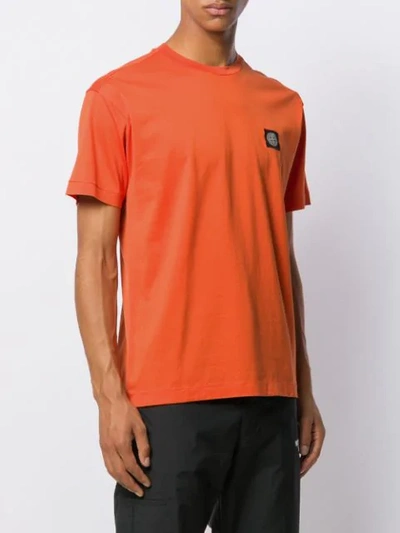 Shop Stone Island Logo Patch T-shirt In Orange