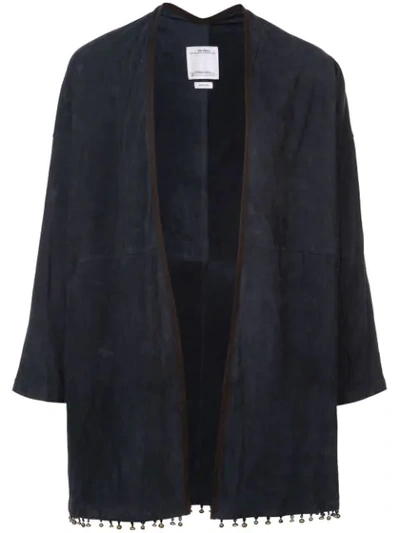 Shop Visvim Loose-fit Cardigan In Blue