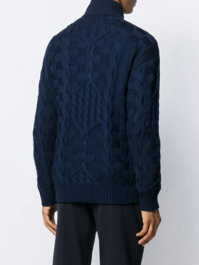 ETRO CABLE KNIT CARDIGAN - 蓝色