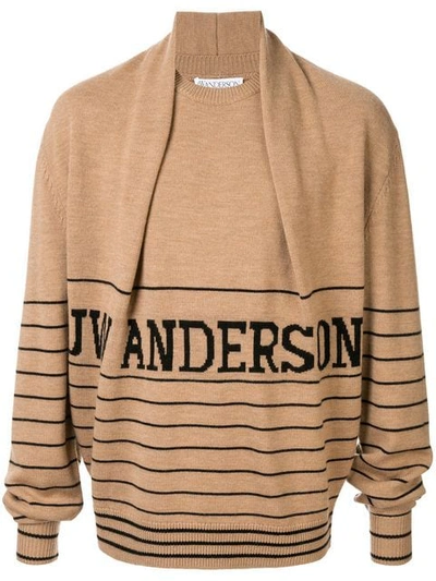 Shop Jw Anderson Desert  Logo Knitted Jumper In Desseert