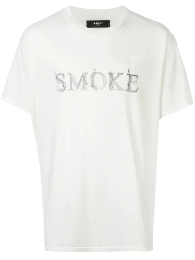 Shop Amiri Smoke T-shirt In Marshmellow