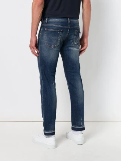 Shop Dolce & Gabbana Distressed Skinny Jeans In Blue