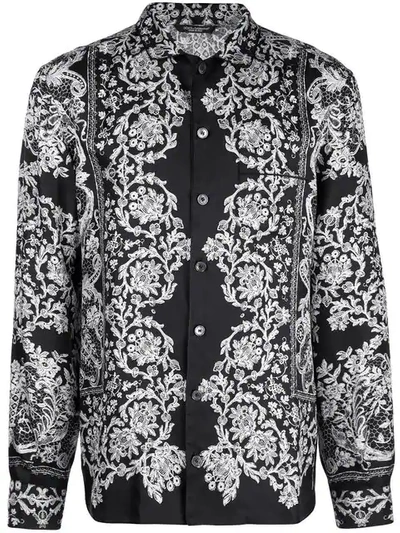 Shop Dolce & Gabbana Printed Pyjama Shirt In Black