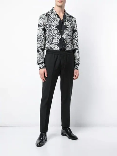 Shop Dolce & Gabbana Printed Pyjama Shirt In Black