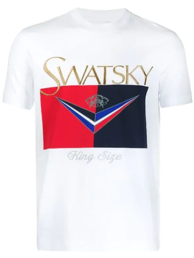 Swatsky Embroidered Logo T-shirt - White | ModeSens