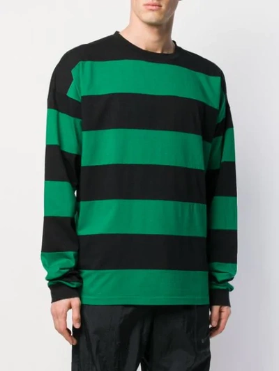 Shop Marni Striped Long Sleeved T In Green