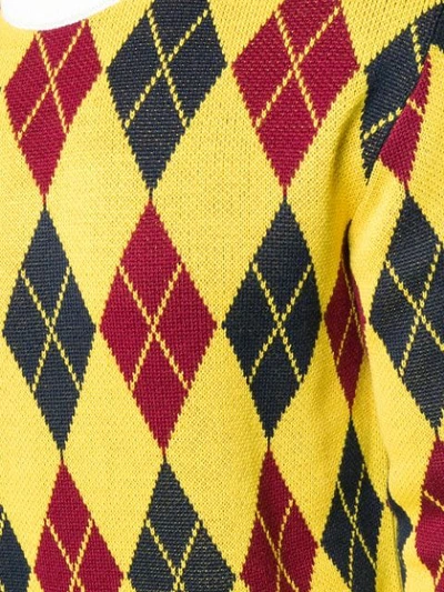 Shop Lc23 Rhomb Pattern Sweater - Yellow