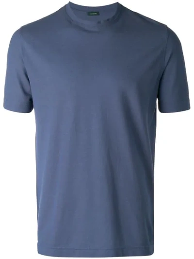 Shop Zanone Round Neck T-shirt In Blue