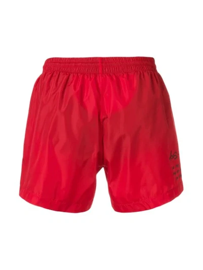 Shop Off-white Badeshorts Mit Mona-lisa-print In Red