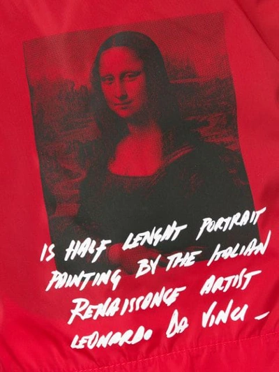 Shop Off-white Badeshorts Mit Mona-lisa-print In Red