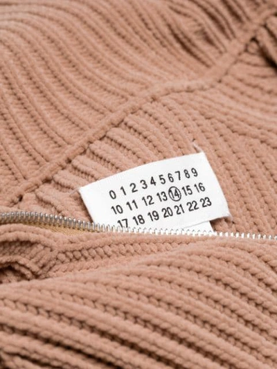 Shop Maison Margiela Zipped Longsleeved Sweater In Brown