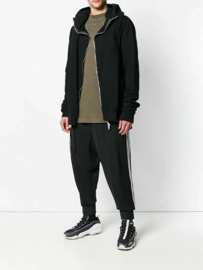 Shop Ben Taverniti Unravel Project Zipped Hoodie In Black