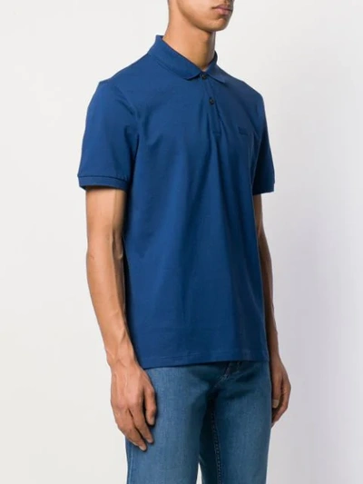 Shop Hugo Boss Boss  Embroidered Logo Polo Shirt - Blue