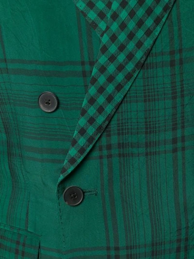 Shop Haider Ackermann Double Breasted Check Blazer In Green