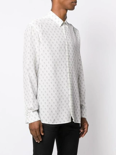 Shop Saint Laurent Playing Card Printed Shirt In White