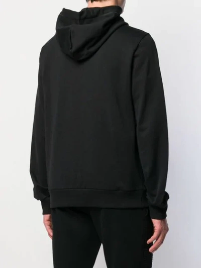 Shop Dolce & Gabbana Zipped Logo Patch Detail Hoodie In Black