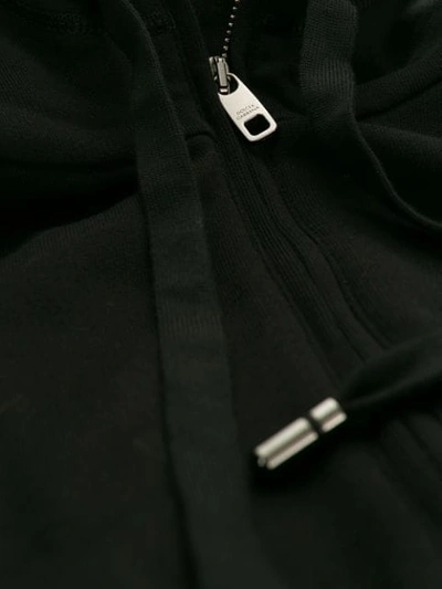 Shop Dolce & Gabbana Zipped Logo Patch Detail Hoodie In Black