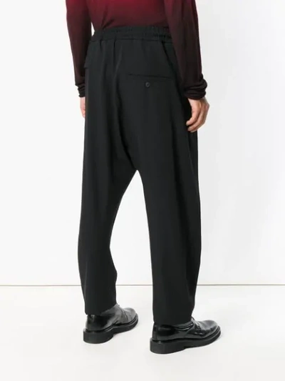 Shop Isabel Benenato High Waist Drop Crotch Trousers - Black