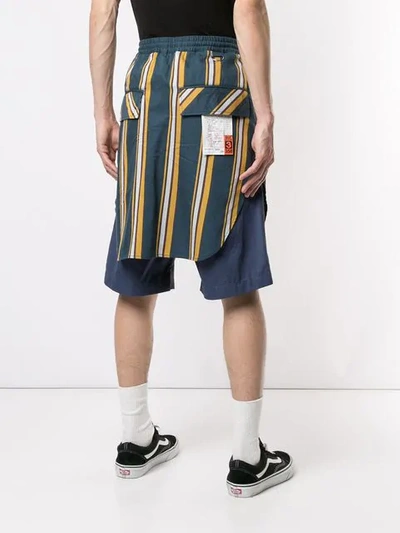 Shop Miharayasuhiro Deconstructed Shorts In Blue