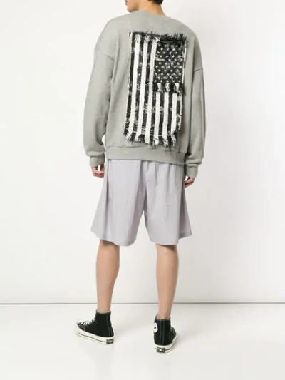Shop Yoshiokubo Flag Sweatshirt In Grey