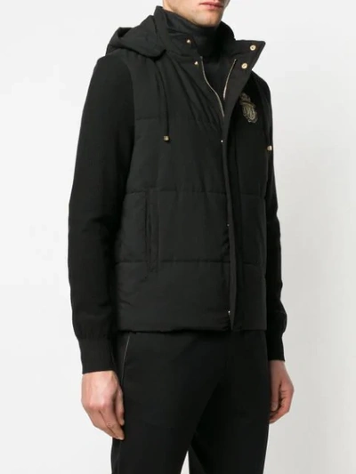 Shop Billionaire Hooded Shell Puffer Coat In Black