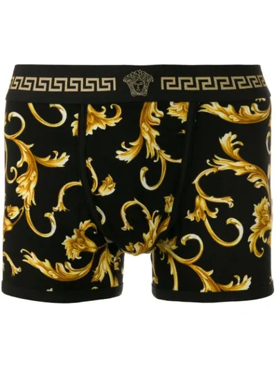 VERSACE BAROCCO PRINT BOXERS - 黑色