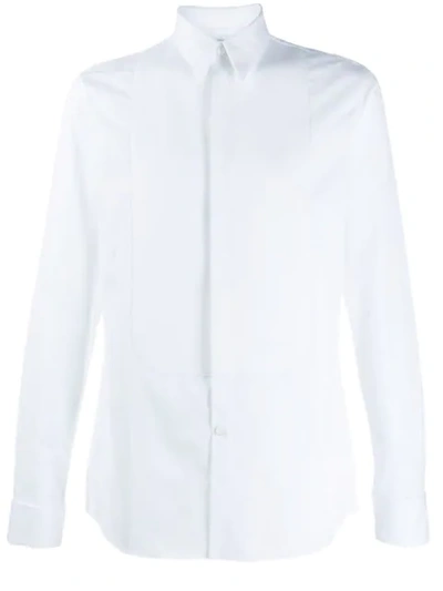 Shop Givenchy Embroidered Plastron Shirt In White