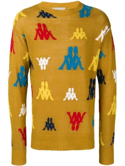 Shop Paura Crew Neck Sweater In Yellow