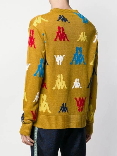 Shop Paura Crew Neck Sweater In Yellow