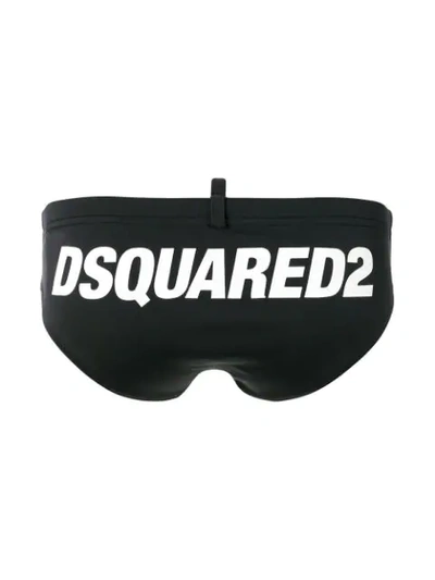 DSQUARED2 LOGO印花泳裤 - 黑色