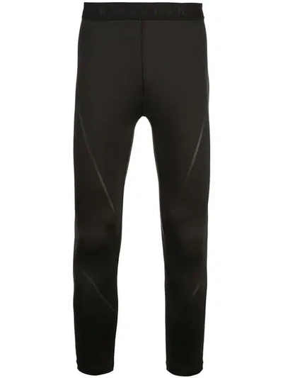 Shop Neil Barrett Logo Waistband Leggings In Black