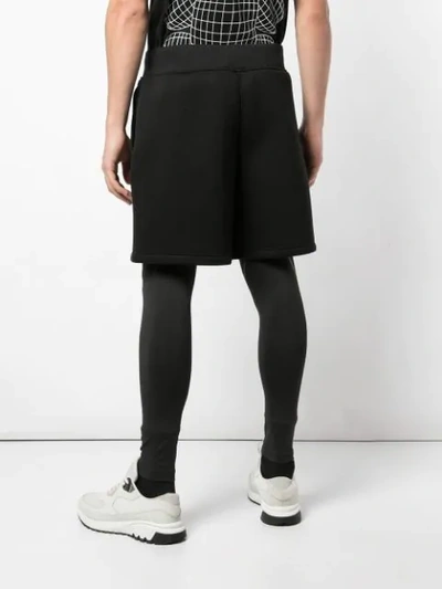 Shop Neil Barrett Logo Waistband Leggings In Black