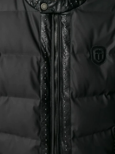 Shop Frankie Morello Studded Padded Jacket - Black