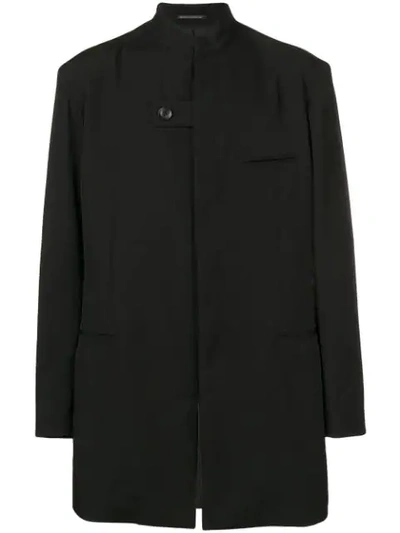Shop Yohji Yamamoto High Collar Jacket In Black
