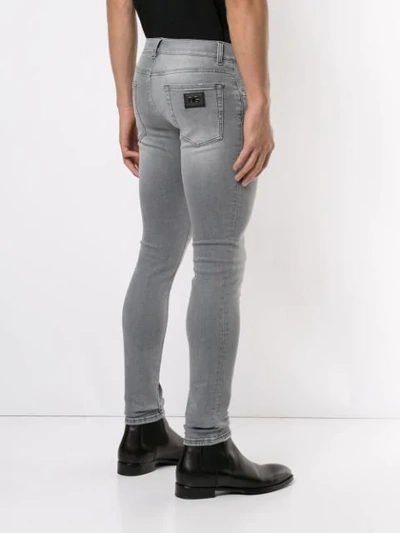 Shop Dolce & Gabbana Stretch Skinny Jeans In Grey