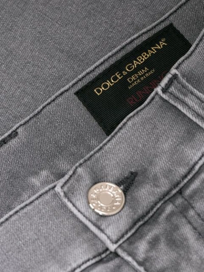 Shop Dolce & Gabbana Stretch Skinny Jeans In Grey