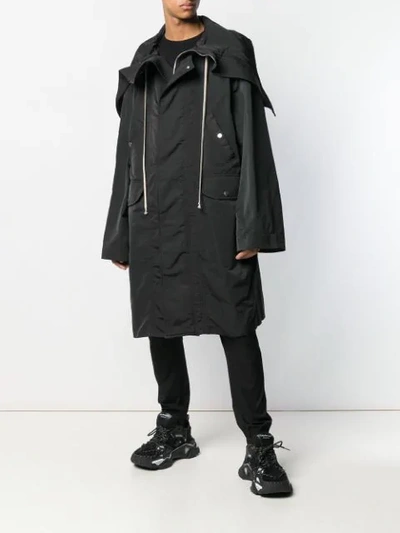 Shop Rick Owens Oversized Parka Coat In Black