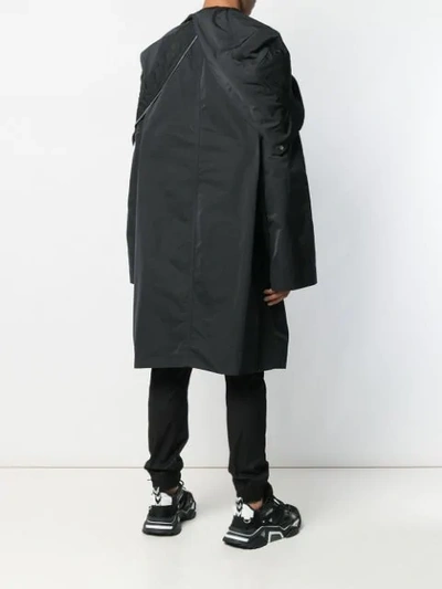 RICK OWENS OVERSIZED PARKA COAT - 黑色