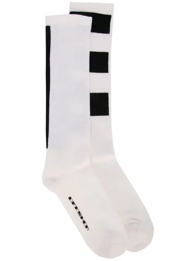 Shop Rick Owens Drkshdw Contrasting Panel Socks In 119