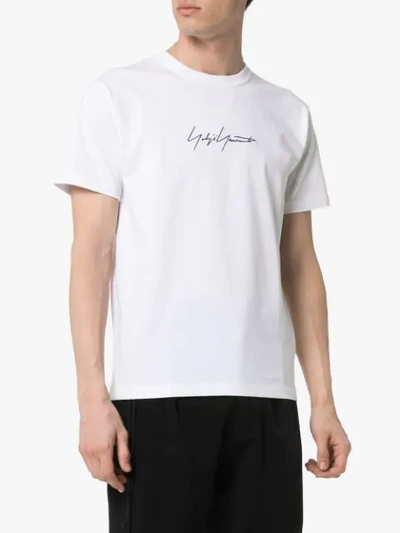 Shop Yohji Yamamoto Signature Logo T-shirt In White