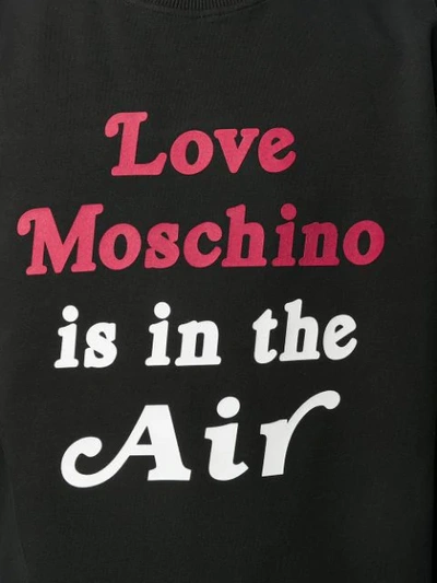 Shop Love Moschino Quote Print Sweatshirt In Black