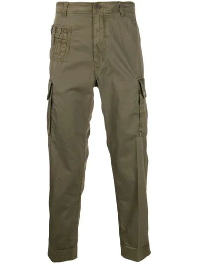 Shop Diesel Overdyed Cargo Trousers In Green