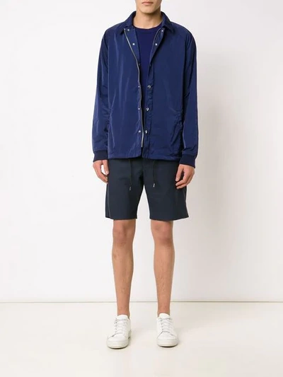321 Coach Drawstring Buttoned Jacket In Blue