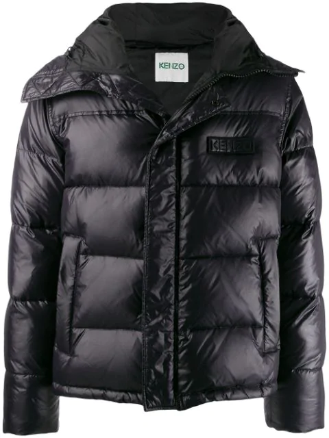 kenzo hooded quilted down jacket