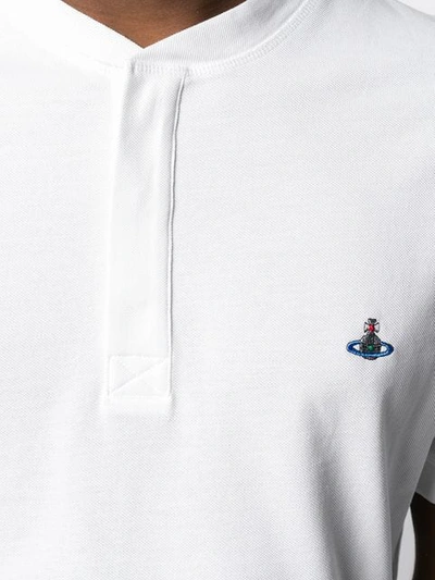 Shop Vivienne Westwood Embroidered Logo Polo Shirt In White