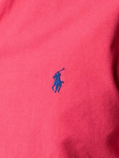 Shop Polo Ralph Lauren Logo Button Down Shirt In Red